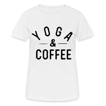 Yoga and Coffee Shirt - Women's Breathable T-Shirt - white - Front - AI Model Female 172 dark (172cm)