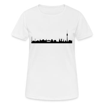 Skyline Berlin Noir - T-shirt respirant Femme - blanc - Devant - AI Model Female 172 dark (172cm)