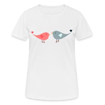 Lovebirds - Frauen T-Shirt atmungsaktiv - Weiß - Vorne - AI Model Female 172 dark (172cm)