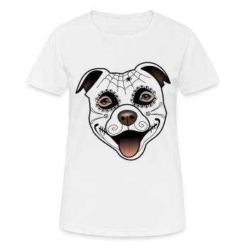 Staffy Lenka - Santa Muerte - T-shirt respirant Femme - blanc - Devant - AI Model Female 172 dark (172cm)