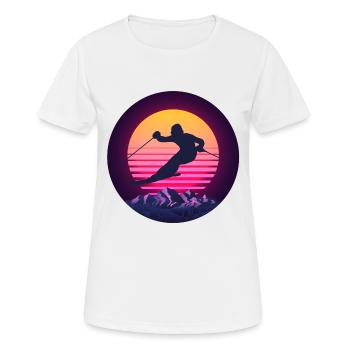 Ski Skiurlaub Oldschool - Frauen T-Shirt atmungsaktiv - Weiß - Vorne - AI Model Female 172 dark (172cm)