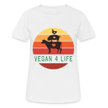 Vegan Veganer Veganerin Bunt - Frauen T-Shirt atmungsaktiv - Weiß - Vorne - AI Model Female 172 dark (172cm)