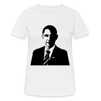 Barack Obama - croquis noir - Président Amérique - T-shirt respirant Femme - blanc - Devant - AI Model Female 172 dark (172cm)