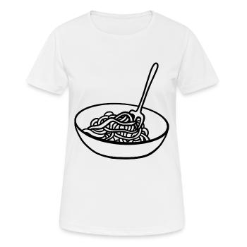 Teller Spaghetti - Frauen T-Shirt atmungsaktiv - Weiß - Vorne - AI Model Female 172 dark (172cm)