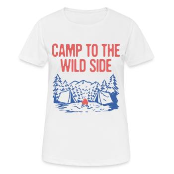 Campez au Wild Side Camping Forest Camper Woods - T-shirt respirant Femme - blanc - Devant - AI Model Female 172 dark (172cm)