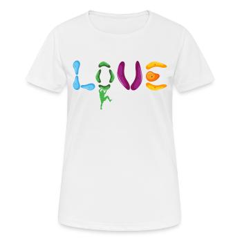 bouldern boulderfelsen freiklettern boulderliebe - Frauen T-Shirt atmungsaktiv - Weiß - Vorne - AI Model Female 172 dark (172cm)