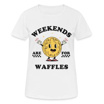 Weekends Are For Waffles - Women's Breathable T-Shirt - white - Front - AI Model Female 172 dark (172cm)