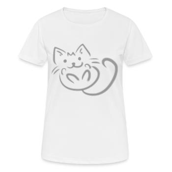 Graue Katze - Frauen T-Shirt atmungsaktiv - Weiß - Vorne - AI Model Female 172 dark (172cm)