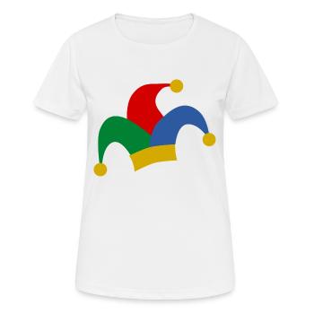 clown harlekin hofnarr kasper komiker narr witzbol - Frauen T-Shirt atmungsaktiv - Weiß - Vorne - AI Model Female 172 dark (172cm)