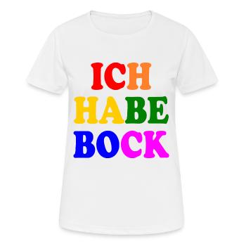 Ich habe bock - Frauen T-Shirt atmungsaktiv - Weiß - Vorne - AI Model Female 172 dark (172cm)