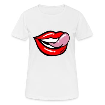 Lécher les lèvres - T-shirt respirant Femme - blanc - Devant - AI Model Female 172 dark (172cm)
