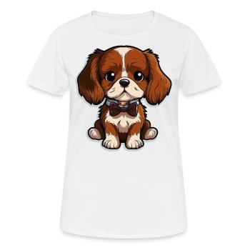 Eleganter Welpe - Frauen T-Shirt atmungsaktiv - Weiß - Vorne - AI Model Female 172 dark (172cm)