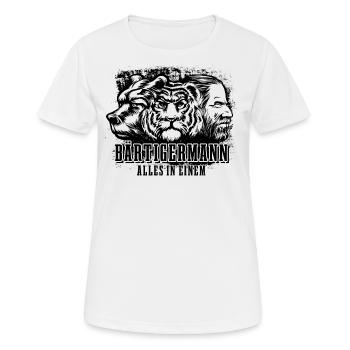 Bärtiger Mann, Bär Tiger Mann, Vater, Papa - Frauen T-Shirt atmungsaktiv - Weiß - Vorne - AI Model Female 172 dark (172cm)
