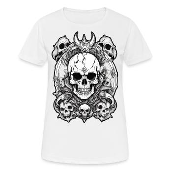 Death Metal - Frauen T-Shirt atmungsaktiv - Weiß - Vorne - AI Model Female 172 dark (172cm)