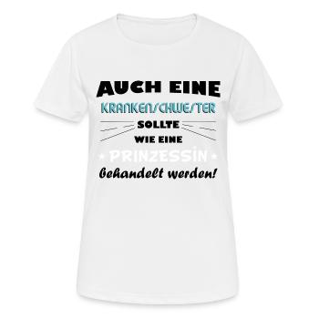 Krankenschwester - Prinzessin - Frauen T-Shirt atmungsaktiv - Weiß - Vorne - AI Model Female 172 dark (172cm)
