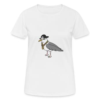 Rappeur mouette - T-shirt respirant Femme - blanc - Devant - AI Model Female 172 dark (172cm)