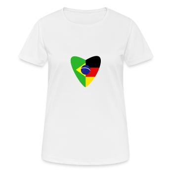 Brasilien Deutschland Flagge Brasilianer Geschenk - Frauen T-Shirt atmungsaktiv - Weiß - Vorne - AI Model Female 172 dark (172cm)