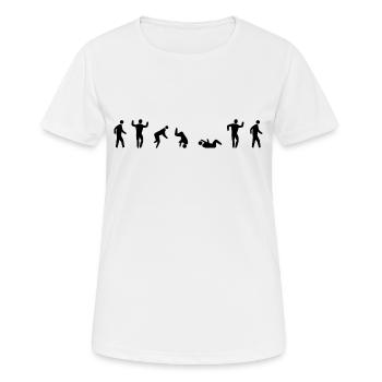Bewegung ist Alles - Frauen T-Shirt atmungsaktiv - Weiß - Vorne - AI Model Female 172 dark (172cm)