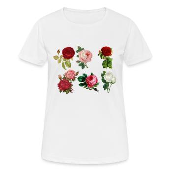 Roses peintes - T-shirt respirant Femme - blanc - Devant - AI Model Female 172 dark (172cm)