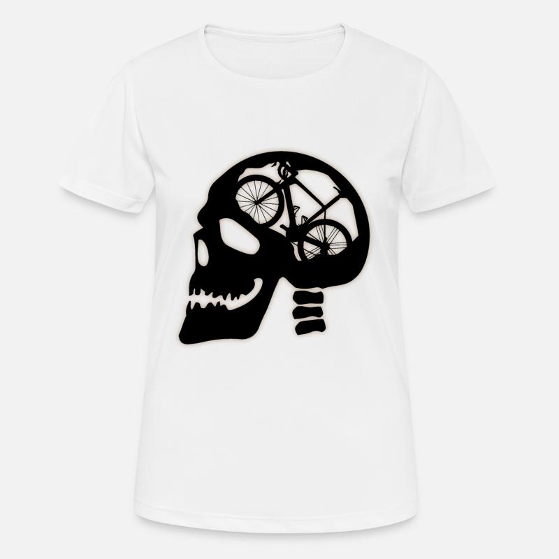 Skull with bicycle inside - Women's Breathable T-Shirt - white