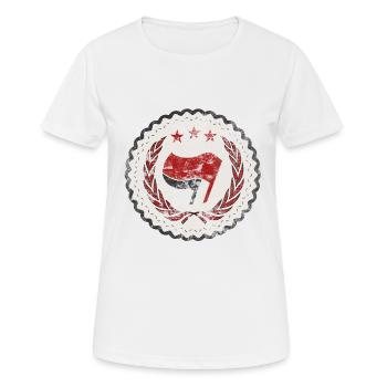 FASCISME ANTIFA FCK - T-shirt respirant Femme - blanc - Devant - AI Model Female 172 dark (172cm)
