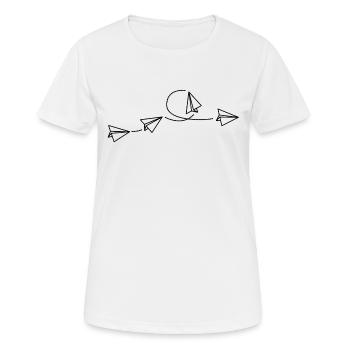 Paper airplane - Women's Breathable T-Shirt - white - Front - AI Model Female 172 dark (172cm)