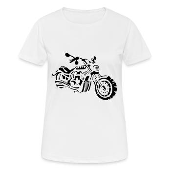Motorcycle black - Women's Breathable T-Shirt - white - Front - AI Model Female 172 dark (172cm)