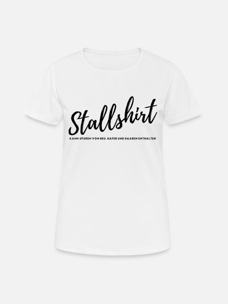 Stallshirt Design 1 - Frauen T-Shirt atmungsaktiv - Weiß