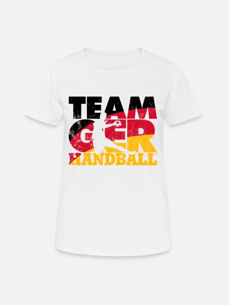 TEAM GERMANY HANDBALL VINTAGE - Frauen T-Shirt atmungsaktiv - Weiß