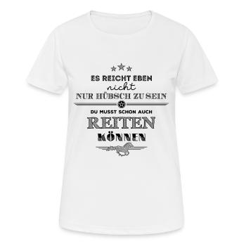 Hübsch sein reicht nicht - schwarze Edition - Frauen T-Shirt atmungsaktiv - Weiß - Vorne - AI Model Female 172 dark (172cm)