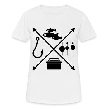 angeln - Frauen T-Shirt atmungsaktiv - Weiß - Vorne - AI Model Female 172 dark (172cm)
