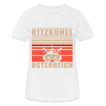 Kitzbühel Autriche Rétro Coucher De Soleil Ski 80s - T-shirt respirant Femme - blanc - Devant - AI Model Female 172 dark (172cm)