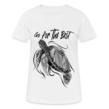 Turtle, Flower, Positive, Marine, Spiritual - Women's Breathable T-Shirt - white - Front - AI Model Female 172 dark (172cm)