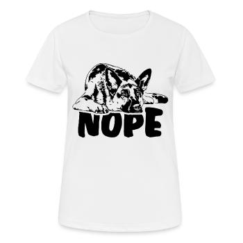 DEUTSCHER SCHÄFERHUND Nope Hundespruch Hunde - Frauen T-Shirt atmungsaktiv - Weiß - Vorne - AI Model Female 172 dark (172cm)