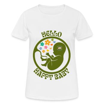 Hello Happy Baby - Women Pregnancy Announcement - Women's Breathable T-Shirt - white - Front - AI Model Female 172 dark (172cm)