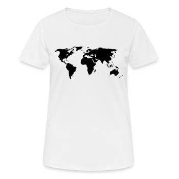 Weltkarte - Frauen T-Shirt atmungsaktiv - Weiß - Vorne - AI Model Female 172 dark (172cm)