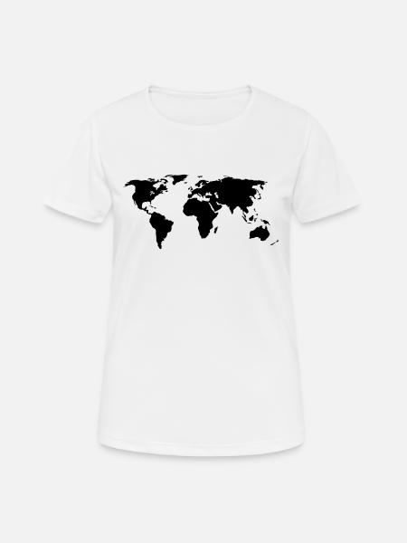 World Map - Women's Breathable T-Shirt - white