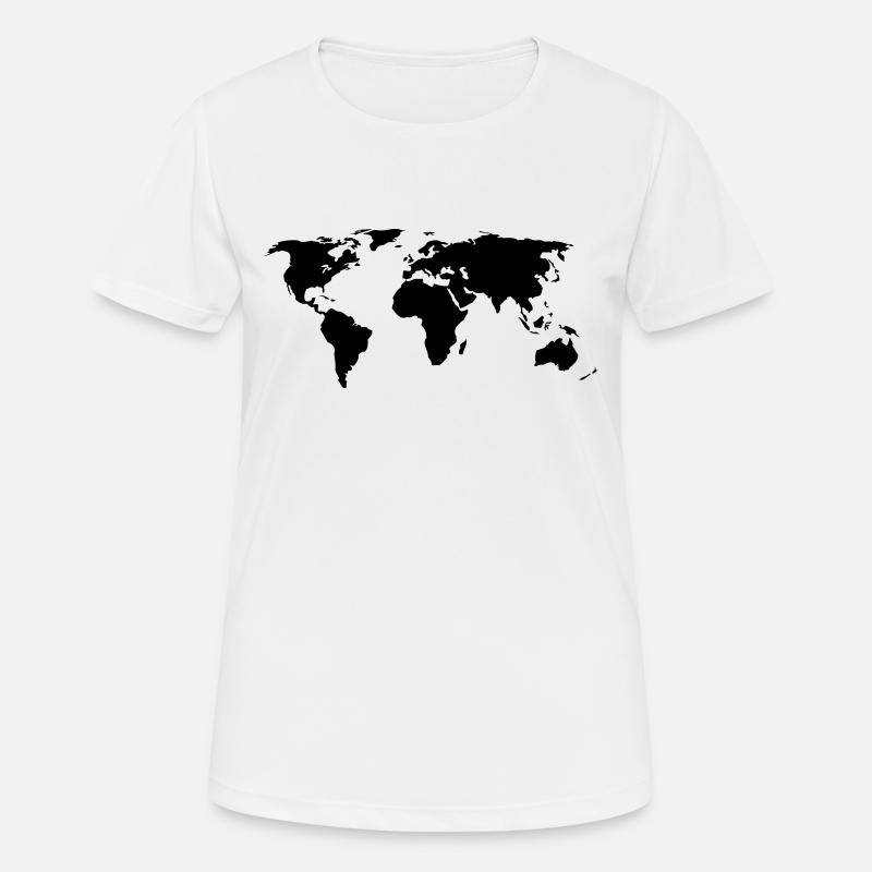 World Map - Women's Breathable T-Shirt - white