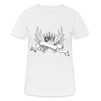 Fluegel mit Krone fuer eigenen Spruch - Frauen T-Shirt atmungsaktiv - Weiß - Vorne - AI Model Female 172 dark (172cm)