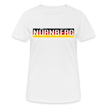 NUREMBERG DRAPEAU DE L’ALLEMAGNE - T-shirt respirant Femme - blanc - Devant - AI Model Female 172 dark (172cm)