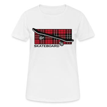 skateboard skate-life halfpipe skateboarder sk8 - T-shirt respirant Femme - blanc - Devant - AI Model Female 172 dark (172cm)