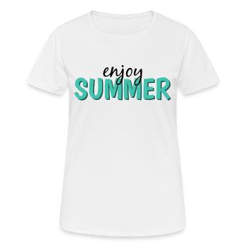 enjoy summer - Women's Breathable T-Shirt - white - Front - AI Model Female 172 dark (172cm)