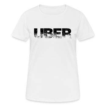 About Uber Word Saying Words Words - Women's Breathable T-Shirt - white - Front - AI Model Female 172 dark (172cm)