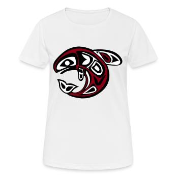 Totem baleine - T-shirt respirant Femme - blanc - Devant - AI Model Female 172 dark (172cm)