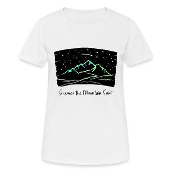 Bergmagie, Berge unter Nachthimmel, wandern, berg - Frauen T-Shirt atmungsaktiv - Weiß - Vorne - AI Model Female 172 dark (172cm)