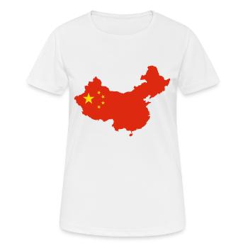 Chinesiche Flagge T-Shirt China Geschenk - Frauen T-Shirt atmungsaktiv - Weiß - Vorne - AI Model Female 172 dark (172cm)