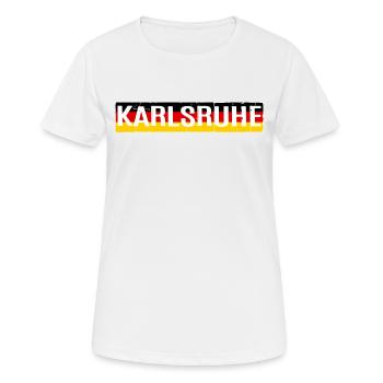KARLSRUHE DRAPEAU ALLEMAGNE DRAPEAU ALLEMAGNE - T-shirt respirant Femme - blanc - Devant - AI Model Female 172 dark (172cm)