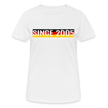 DEPUIS 2005 - ADULTE - DIX-HUIT - 18E ANNIVERSAIRE - T-shirt respirant Femme - blanc - Devant - AI Model Female 172 dark (172cm)
