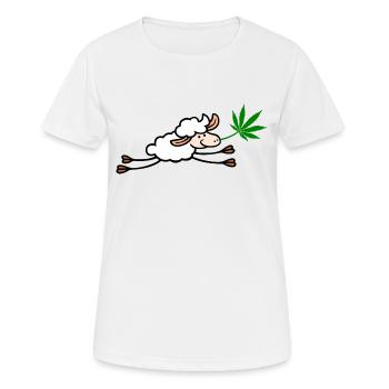 Schaf Hanf springend png - Frauen T-Shirt atmungsaktiv - Weiß - Vorne - AI Model Female 172 dark (172cm)