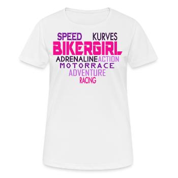 Bikergirl Heart Biker Girl Motorcyclist Biker - Women's Breathable T-Shirt - white - Front - AI Model Female 172 dark (172cm)